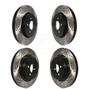 Front Rear Coated Drilled Slot Disc Brake Rotors Kit For Dodge Charger With Police Package KD-100246