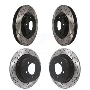 Front Rear Drill Slot Brake Rotor Kit For Jeep Mitsubishi Patriot Lancer Compass Outlander KD-100249
