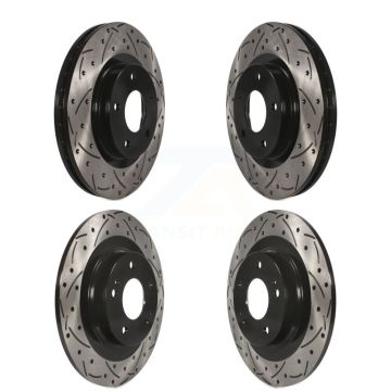 Front Rear Drilled Slot Brake Rotors Kit For Mitsubishi RVR Outlander Eclipse Cross Sport KD-100251
