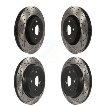 Front Rear Drilled Slot Brake Rotor Kit For Jeep Grand Cherokee WK With Vented Rotors KD-100256