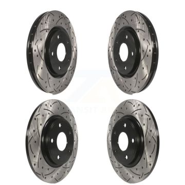 Front Rear Drill Slot Brake Rotors Kit For Dodge Grand Caravan Journey Chrysler Town & Ram KD-100257