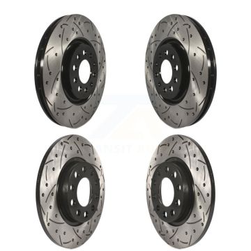Front Rear Coated Drilled Slotted Disc Brake Rotors Kit For Jeep Cherokee Chrysler 200 KD-100261