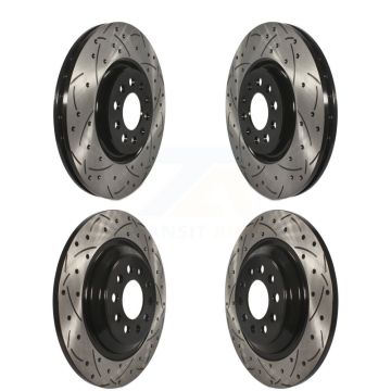 Front Rear Drilled Slot Brake Rotors Kit For Jeep Cherokee With Dual Piston Caliper KD-100262