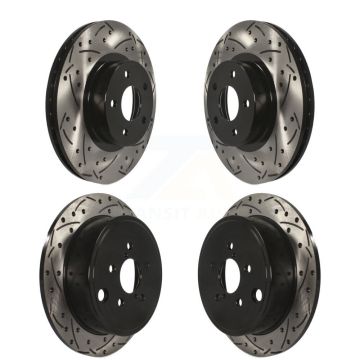 Front Rear Coated Drilled Slotted Disc Brake Rotors Kit For Subaru Impreza KD-100263