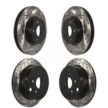 Front Rear Coated Drilled Slotted Disc Brake Rotors Kit For Subaru Impreza KD-100264