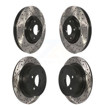 Front Rear Coated Drilled Slotted Disc Brake Rotors Kit For Nissan Altima Maxima KD-100267
