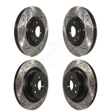 Front Rear Coated Drilled Slotted Disc Brake Rotors Kit For INFINITI G37 Nissan 370Z KD-100270