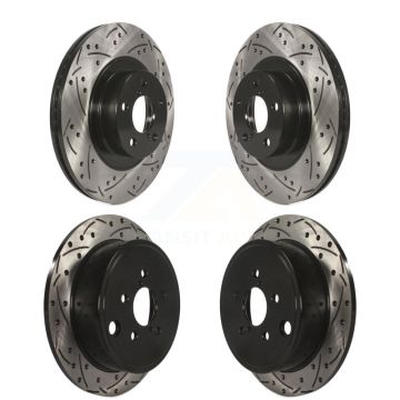 Front Rear Coat Drill Slot Disc Brake Rotor Kit For Subaru Impreza Forester Outback Legacy KD-100274