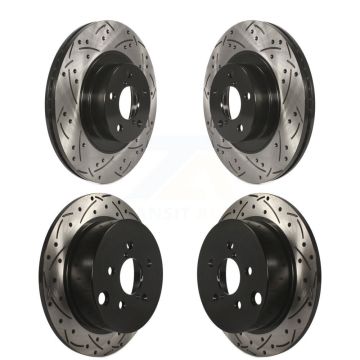 Front Rear Coated Drilled Slotted Disc Brake Rotors Kit For Subaru Forester XV Crosstrek KD-100275