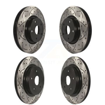 Front Rear Coated Drilled Slotted Disc Brake Rotors Kit For Subaru Outback WRX Legacy KD-100276