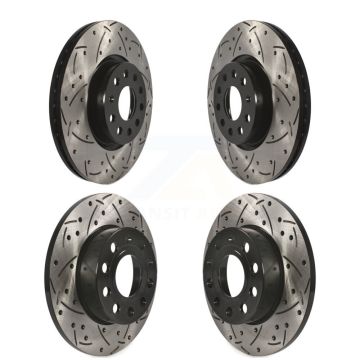 Front Rear Drilled Slot Brake Rotor Kit For Audi A3 Quattro With 260mm Diameter KD-100278