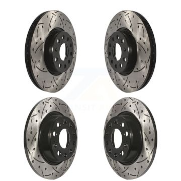 Front Rear Drill Slot Brake Rotors Kit For Volkswagen Tiguan CC Audi Q3 Quattro GTI Passat KD-100279