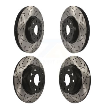 Front Rear Drill Slot Brake Rotors Kit For Volkswagen Passat Taos Audi GTI A3 Quattro Golf KD-100280