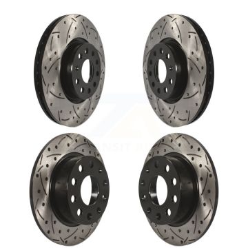 Front Rear Coat Drill Slot Disc Brake Rotors Kit For Volkswagen Jetta Golf Alltrack Beetle KD-100281