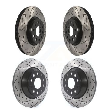 Front Rear Coated Drilled Slotted Disc Brake Rotors Kit For Audi Q3 Quattro TT KD-100282