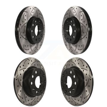 Front Rear Drilled Slot Brake Rotor Kit For Volkswagen Golf SportWagen Taos Beetle Audi A3 KD-100284