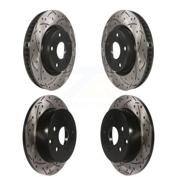 Front Rear Coated Drilled Slotted Disc Brake Rotors Kit For Toyota RAV4 KD-100288
