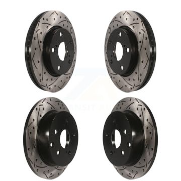 Front Rear Coated Drilled Slotted Disc Brake Rotors Kit For Toyota RAV4 Lexus HS250h KD-100290