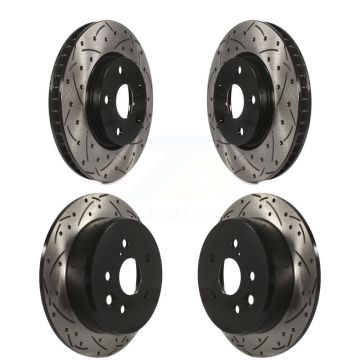 Front Rear Coated Drilled Slotted Disc Brake Rotors Kit For Lexus IS250 KD-100291