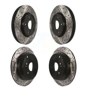 Front Rear Coated Drilled Slotted Disc Brake Rotors Kit For Honda CR-V Acura RDX KD-100292