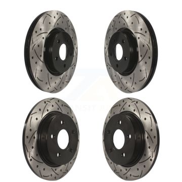 Front Rear Drilled Slot Brake Rotor Kit For 2013-2018 Ford Focus With 320mm Diameter KD-100294