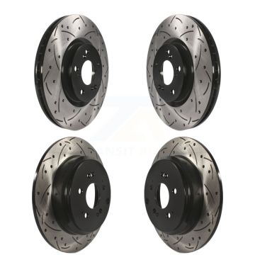 Front Rear Coated Drilled Slotted Disc Brake Rotors Kit For Honda Pilot Acura MDX ZDX KD-100297