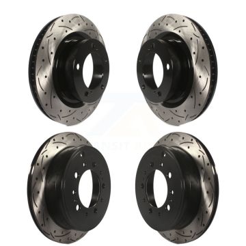 Front Rear Drilled Slot Brake Rotor Kit For Toyota Tundra Sequoia Lexus LX570 Land Cruiser KD-100299