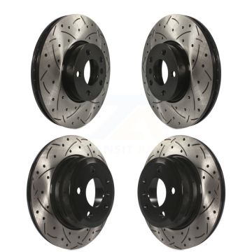 Front Rear Coated Drilled Slotted Disc Brake Rotors Kit For BMW X5 X6 KD-100300