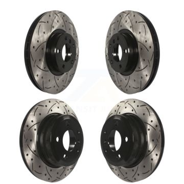 Front Rear Coated Drilled Slotted Disc Brake Rotors Kit For BMW X5 X6 KD-100301