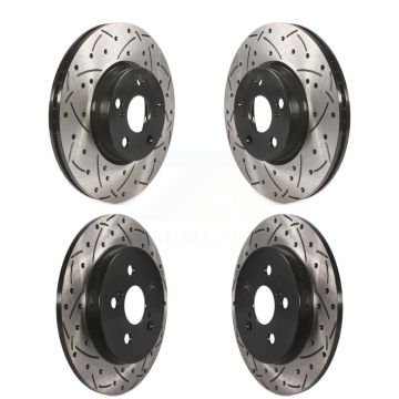 Front Rear Coated Drilled Slot Disc Brake Rotor Kit For Toyota Corolla Matrix Pontiac Vibe KD-100306