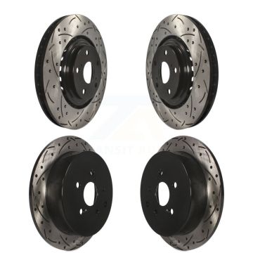 Front Rear Drill Slot Disc Brake Rotor Kit For Toyota Sienna Highlander Lexus RX350 RX450h KD-100307