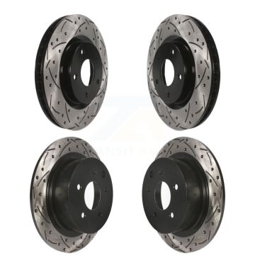 Front Rear Coated Drilled Slotted Disc Brake Rotors Kit For 2007-2012 Nissan Sentra SE-R KD-100308