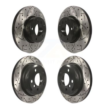 Front Rear Coated Drilled Slotted Disc Brake Rotors Kit For BMW 320i xDrive 328d KD-100312
