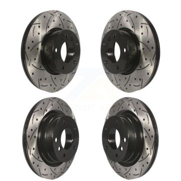 Front Rear Coated Drilled Slotted Disc Brake Rotors Kit For BMW 320i 328d KD-100313