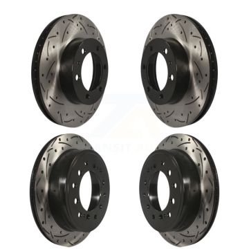 Front Rear Coated Drilled Slotted Disc Brake Rotors Kit For 2010-2014 Toyota FJ Cruiser KD-100317