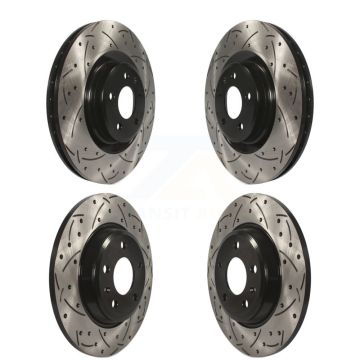Front Rear Drill Slot Disc Brake Rotors Kit For Audi Q5 A6 With 345mm Diameter Rotor KD-100318