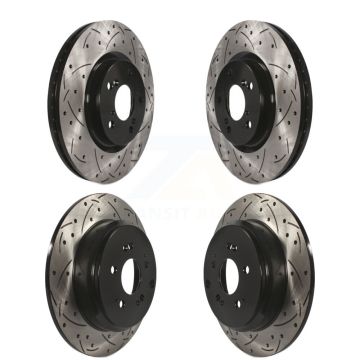 Front Rear Coated Drilled Slotted Disc Brake Rotors Kit For 2011-2014 Honda Odyssey KD-100320