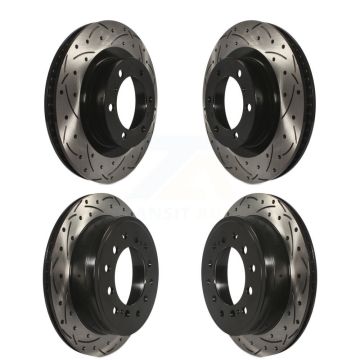 Front Rear Coated Drilled Slotted Disc Brake Rotors Kit For Toyota 4Runner Lexus GX460 KD-100324