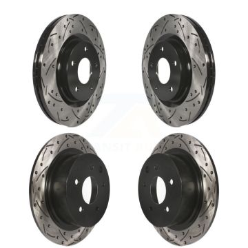 Front Rear Coated Drilled Slotted Disc Brake Rotors Kit For Nissan Sentra Juke KD-100329