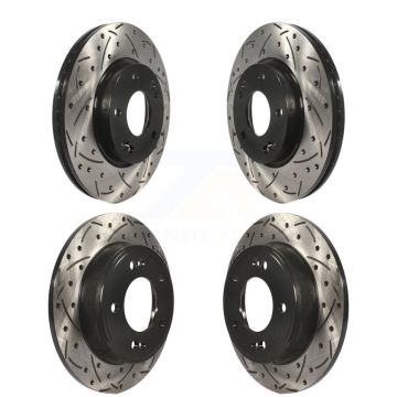 Front Rear Drilled Slot Brake Rotors Kit For Hyundai Elantra Kia Kona Forte Soul GT Venue KD-100330