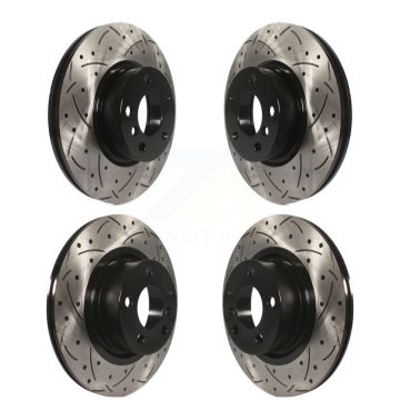 Front Rear Coated Drilled Slotted Disc Brake Rotors Kit For BMW X3 X4 KD-100331