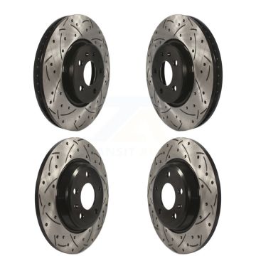 Front Rear Coated Drilled Slot Disc Brake Rotors Kit For Audi Q5 A4 Quattro A5 allroad A6 KD-100334