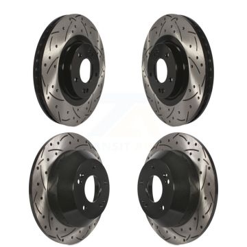 Front Rear Coat Drill Slot Disc Brake Rotors Kit For Hyundai Santa Fe Sport Kia Sorento XL KD-100337