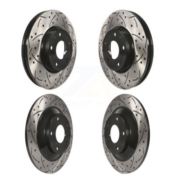Front Rear Coated Drilled Slotted Disc Brake Rotors Kit For 2013-2015 Mazda CX-5 KD-100338