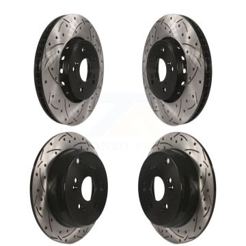 Front Rear Coated Drilled Slotted Disc Brake Rotors Kit For 2013-2018 Acura RDX KD-100340