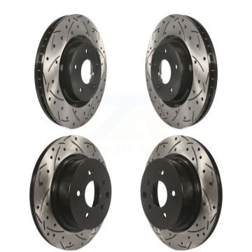 Front Rear Coated Drilled Slotted Disc Brake Rotors Kit For 2016-2017 INFINITI QX50 KD-100347