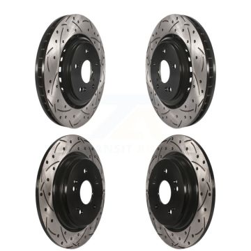 Front Rear Coated Drilled Slotted Disc Brake Rotors Kit For 2015-2020 Acura TLX KD-100349