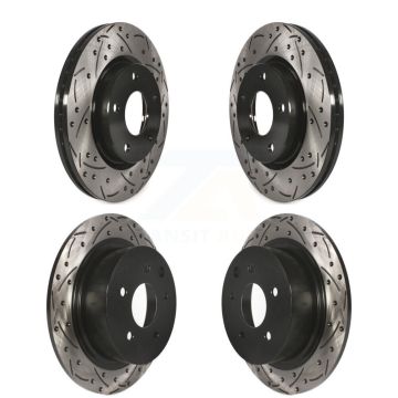Front Rear Coated Drilled Slotted Disc Brake Rotors Kit For Nissan Sentra KD-100352