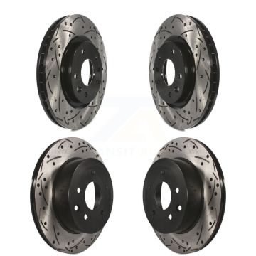 Front Rear Coated Drilled Slotted Disc Brake Rotor Kit For Nissan Rogue Sport Qashqai LEAF KD-100355