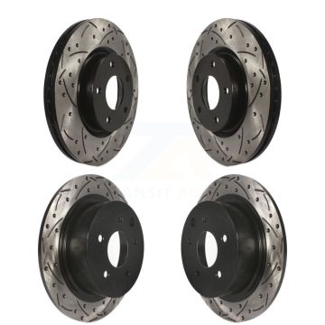 Front Rear Coated Drilled Slotted Disc Brake Rotors Kit For Nissan Altima KD-100357